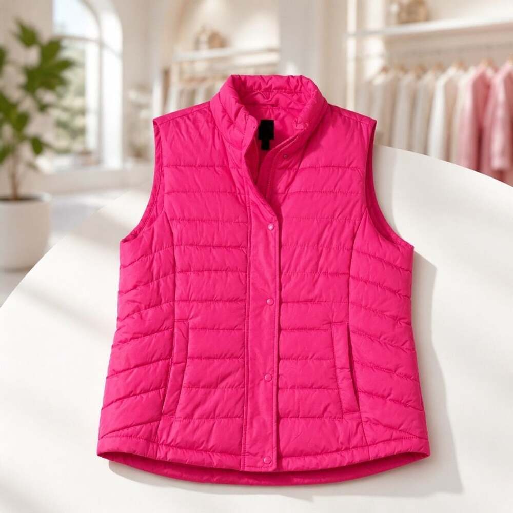 GAP Women's Pink Quilted Puffer Vest XL
